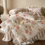 Load image into Gallery viewer, Romantic girl thickened tencel cotton polished four-piece French oil painting quilt cover princess wind autumn and winter bedding
