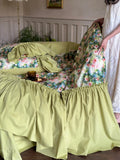 Load image into Gallery viewer, French retro cotton washed cotton bed four-piece set pure cotton princess wind lotus leaf lace quilt cover high-end bed sheet