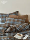 Load image into Gallery viewer, FANTASIA Dream Planet [Salt Glaze Muyuan] Retro Plaid Cotton Double Yarn Four-piece Cotton Sheet