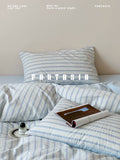 Load image into Gallery viewer, FANTASIA Collection Dream Planet [Blank Letter] Blue Stripe Jacquard Cotton Bed Four-piece Cotton Sheet