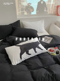 Load image into Gallery viewer, FANTASIA Collection Dream Planet [Escape to the West Highlands] Original black and white cotton bed four-piece cotton bed sheet