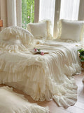 Load image into Gallery viewer, Washable cool feeling Tencel summer cool quilt four-piece French romantic lace machine washable silky smooth summer air conditioner thin quilt