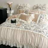Load image into Gallery viewer, Romantic girl heart lace cotton bed four-piece French retro style quilt cover pure cotton bed sheet bed cover