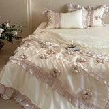 Load image into Gallery viewer, Lanxu Home Textiles French three-dimensional flower summer cool quilt four-piece cool feeling silky smooth sleeping naked air conditioner thin quilt