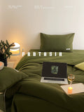 Load image into Gallery viewer, FANTASIA Dream Planet [Brooke Grandma Green] Light Luxury Waffle Cotton Four-piece Cotton Sheet