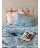 Load image into Gallery viewer, FANTASIA Collection Dream Planet [Sea Color Overture] French Folded Bow Cotton Four-piece Cotton Sheet