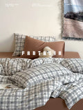 Load image into Gallery viewer, FANTASIA Collection Dream Planet [Frosting Code] Retro Plaid Cotton Knitted Cotton Four-piece Cotton Sheet