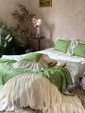 Load image into Gallery viewer, French chiffon lace tencel cotton summer cool quilt four-piece machine washable double summer cool silky smooth air conditioner quilt core