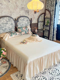 Load image into Gallery viewer, French retro 100 pure cotton four-piece cotton romantic princess wind lotus leaf lace quilt cover girl heart bed skirt 4