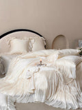 Load image into Gallery viewer, French premium cotton satin long-staple cotton four-piece set pure cotton retro princess windbed cover heavy industry court bedding