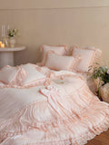 Load image into Gallery viewer, French romantic girl winter baby velvet four-piece set thickened warm bed cover quilt cover princess style premium bedding
