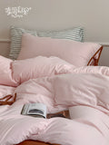 Load image into Gallery viewer, FANTASIA Collection Dream Planet [Cherry Afternoon] Pink Strap Cotton Knitted Cotton Four-piece Cotton Sheet