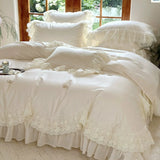 Load image into Gallery viewer, Girl's heart cotton long-staple cotton four-piece set three-dimensional rose French lace quilt cover sheets princess style bedding