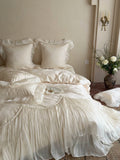 Load image into Gallery viewer, French Romantic Girl Jacquard Tencel Cotton Bed Cover Four-piece High-end Lace Lace Quilt Cover Princess Wind Bedding