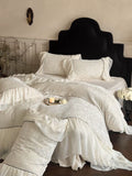 Load image into Gallery viewer, Winter thickened double-sided milk fleece four-piece quilt cover warm coral fleece French princess wind 1.8m bedding