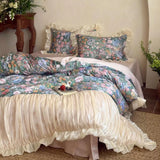Load image into Gallery viewer, Fanmeng Huaqi French retro oil painting feeling cotton long-staple cotton four-piece set pure cotton glazed yarn edge quilt cover bedding