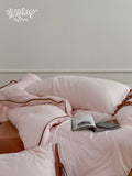Load image into Gallery viewer, FANTASIA Collection Dream Planet [Cherry Afternoon] Pink Strap Cotton Knitted Cotton Four-piece Cotton Sheet