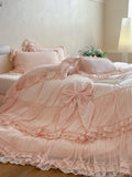 Load image into Gallery viewer, French romantic girl winter baby velvet four-piece set thickened warm bed cover quilt cover princess style premium bedding
