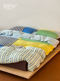 Load image into Gallery viewer, FANTASIA Collection Dream Planet [Blue Island Weekly] Retro Striped Cotton Bed Four-piece Cotton Quilt Cover