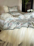 Load image into Gallery viewer, French romantic tencel cotton bed four-piece set new Chinese embroidered lace quilt cover sleeping naked princess style sheets