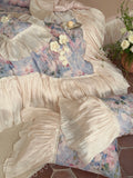 Load image into Gallery viewer, French retro flower pure cotton bed skirt four-piece cotton long-staple cotton quilt cover oil painting style high-end bedding