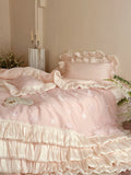 Load image into Gallery viewer, French romantic cotton long-staple cotton four-piece set three-dimensional butterfly lace quilt cover pure cotton girl heart bed products
