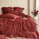 Load image into Gallery viewer, French romantic girl cotton long-staple cotton bed cover four-piece set retro lace quilt cover premium bedding fairy