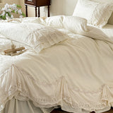 Load image into Gallery viewer, Lanxu Home Textiles French Romantic Satin Jacquard Long Staple Cotton Four-piece Set Lace Lace Quilt Cover Pure Cotton Bed Cover Bedding