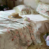 Load image into Gallery viewer, French chiffon lace tencel cotton summer cool quilt four-piece machine washable double summer cool silky smooth air conditioner quilt core