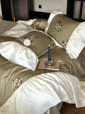 Load image into Gallery viewer, French light luxury cotton 100 long staple cotton four-piece set retro printing quilt cover bed sheet pure cotton satin lace bedding