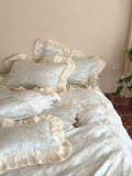 Load image into Gallery viewer, French Romantic Girl Jacquard Summer Tencel Four-piece Lace Lace Quilt Cover Princess Wind Cool Silky Slippery Bedding