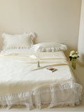 Load image into Gallery viewer, Summer Cool Silky Mat Xia Liang Quilt Four-piece Set Lace Bed Skirt Washable Naked Sleeping Air Conditioning Mat Three-piece Set
