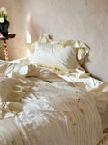 Load image into Gallery viewer, French romantic lotus leaf edge embroidery flower pure cotton four-piece set girl bed sheet quilt cover satin bedding