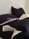 Load image into Gallery viewer, FANTASIA Collection Dream Planet [Desolate Love Poem] Pink Black Cotton Knitted Cotton Bed Four-piece Cotton Sheet