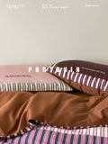 Load image into Gallery viewer, FANTASIA Collection Dream Planet [Shirley and Rum] Stripe Contrasting Color Cotton Embroidery Four-piece Cotton Sheet