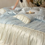 Load image into Gallery viewer, Southern French Love Letter – French Luxury Tencel Cotton Bedding Set with Bow Lace Trim