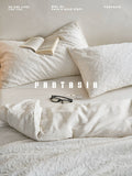 Load image into Gallery viewer, FANTASIA Collection Dream Planet [Hidden Moon Flow Wave] White Premium Cotton Bed Four-piece Cotton Sheet