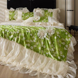Load image into Gallery viewer, Summer girl heart cool feeling Tencel Xia Liang quilt four-piece princess mattress skirt lace edge quilt cover silky thin quilt