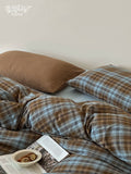 Load image into Gallery viewer, FANTASIA Dream Planet [Salt Glaze Muyuan] Retro Plaid Cotton Double Yarn Four-piece Cotton Sheet
