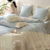 Load image into Gallery viewer, Southern French Love Letter – French Luxury Tencel Cotton Bedding Set with Bow Lace Trim