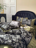 Load image into Gallery viewer, French retro cotton long-staple cotton four-piece set of pure cotton pleated lace quilt cover satin jacquard girl bedding