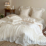 Load image into Gallery viewer, French Romantic Girl Jacquard Tencel Cotton Bed Cover Four-piece High-end Lace Lace Quilt Cover Princess Wind Bedding