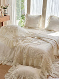 Load image into Gallery viewer, French princess style solid color lace thin quilt Tencel summer cool quilt four-piece summer air conditioner quilt machine washable