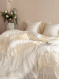 Load image into Gallery viewer, French girl premium cotton long-staple cotton four-piece set pure cotton lace quilt cover princess style bedding