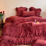 Load image into Gallery viewer, French romantic girl winter baby velvet four-piece set thickened warm bed cover quilt cover princess style premium bedding