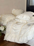 Load image into Gallery viewer, French romantic girl princess style four-piece set cotton abraded pleated chiffon lace bedding pure cotton sheets