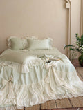 Load image into Gallery viewer, French girl romantic Tencel Xia Liang quilt four-piece princess style bow lace air conditioner thin quilt bed cover