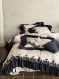 Load image into Gallery viewer, French retro pure cotton four-piece set cotton long-staple cotton embroidery high-grade lace lace quilt cover skin-friendly bedding