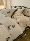 Load image into Gallery viewer, Winter Romantic Carved Milk Fleece Four-piece French Double-sided Fleece Thickened Quilt Cover Sheet Warm Fleece Bedding