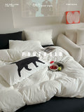 Load image into Gallery viewer, FANTASIA Dream Planet [Shout Island] Black and White Class A Cotton Bed Four-piece Cotton Sheet